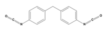 Estructura del diisocianato de difenilmetano (MDI)